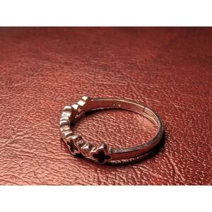 Size 5.5 Sterling Silver 925 Clover Charm Ring Stacking Band Women's